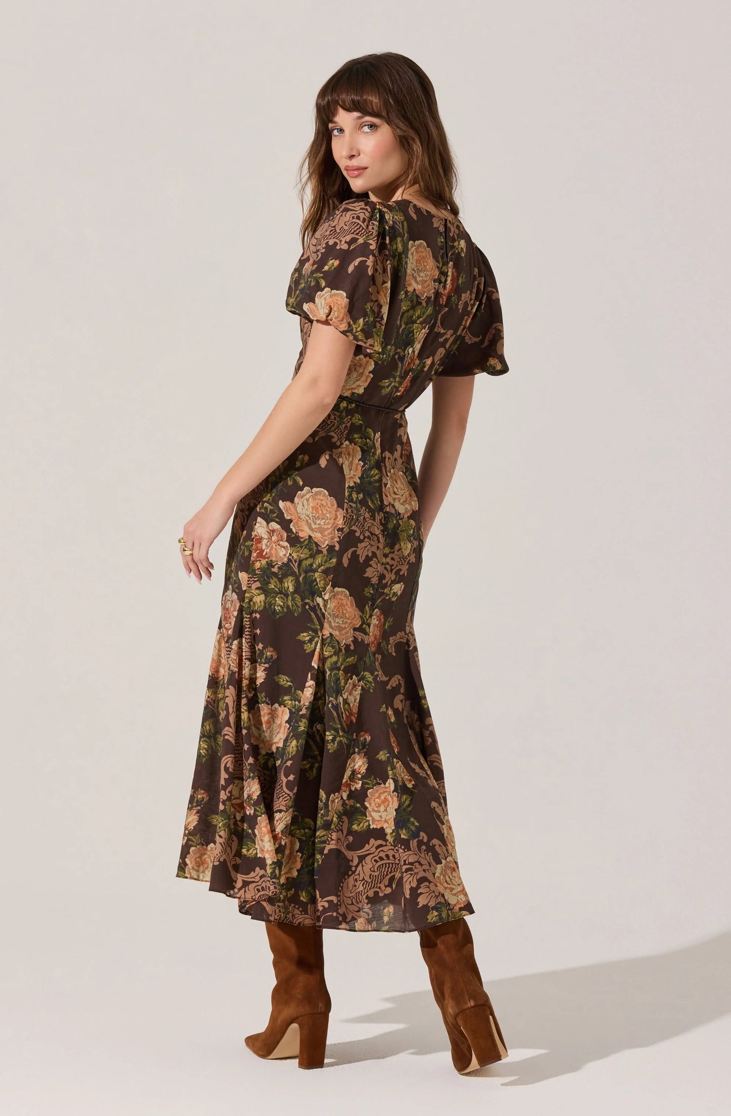 ASTR Lavena Dress Brown Floral