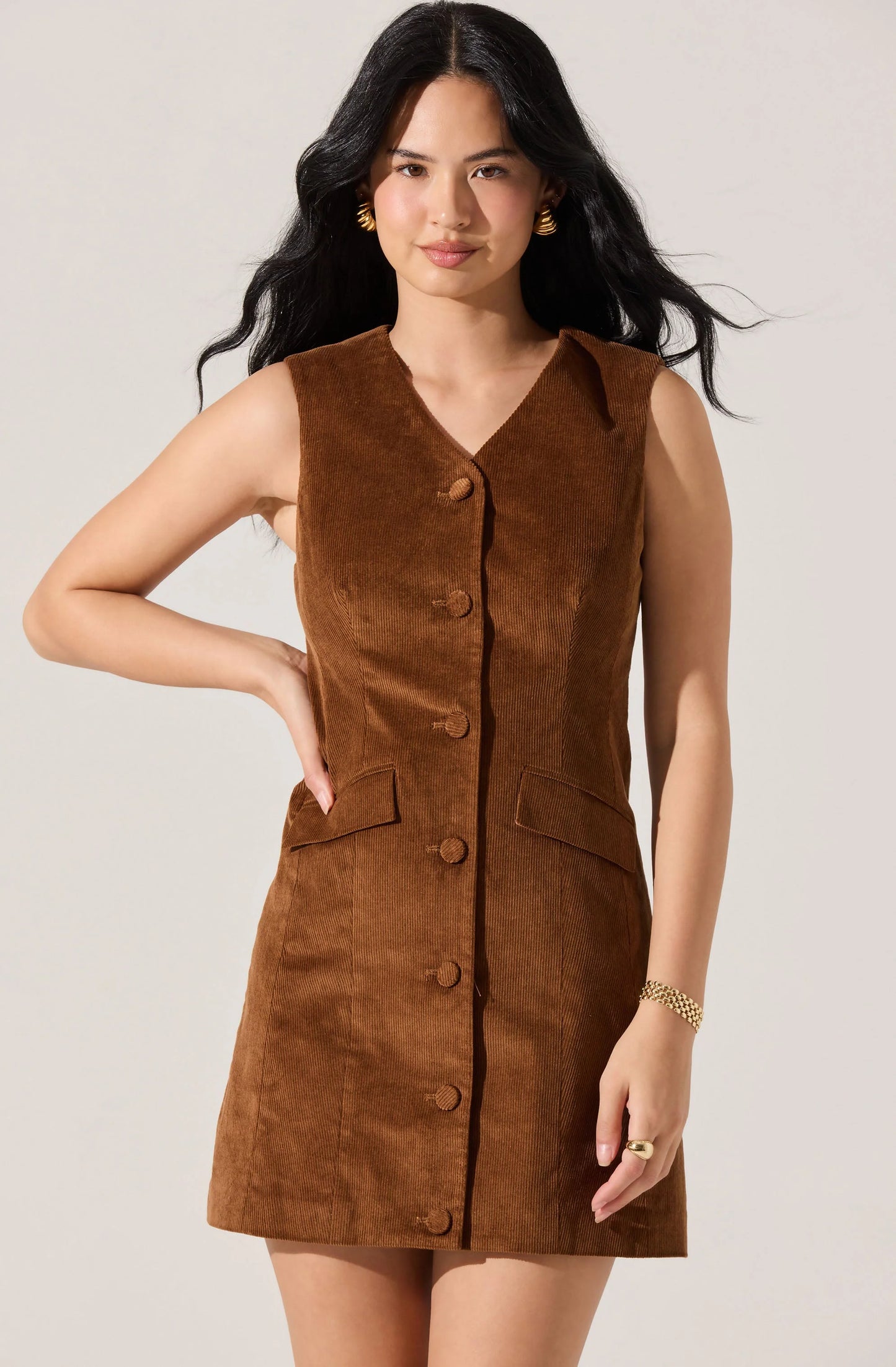 ASTR Gisselle Corduroy Mini Dress