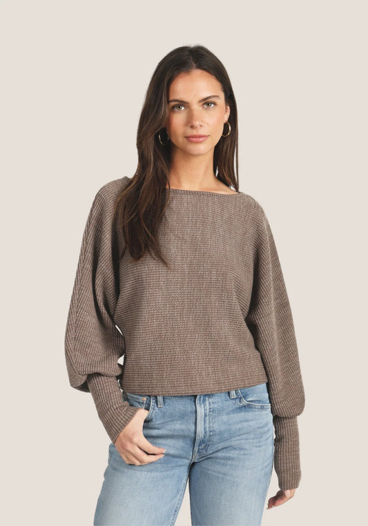Dylan Bell Sleeve Knit Top Brown