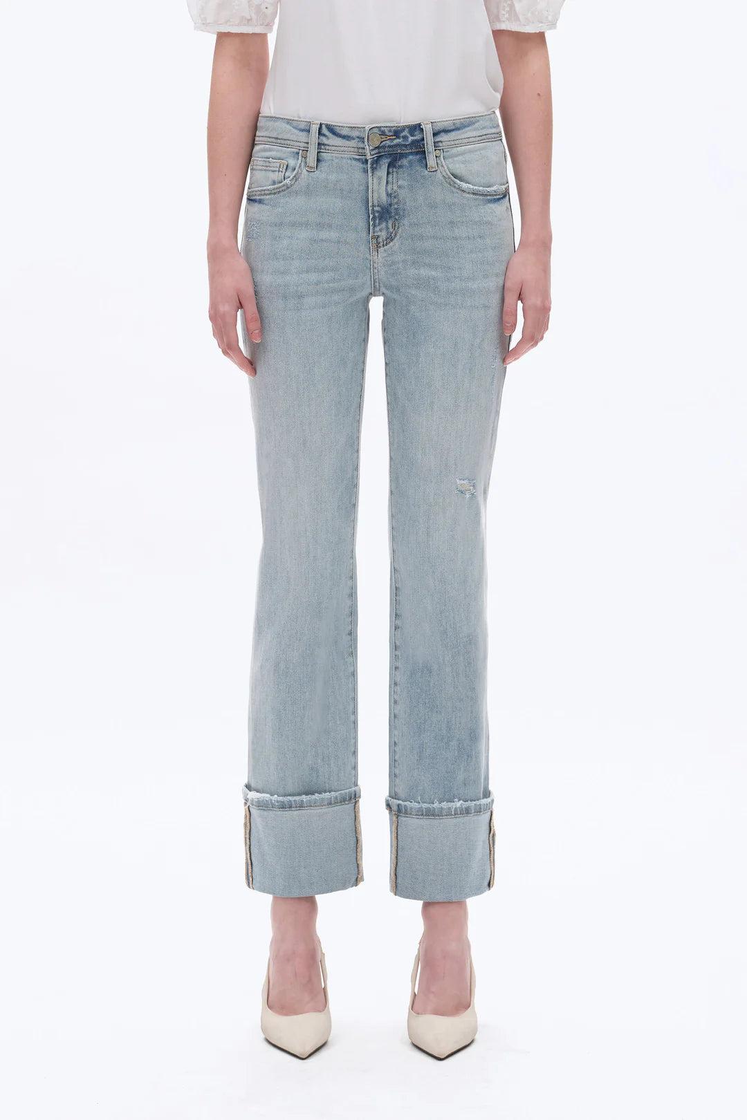 Bayeas Flora Mid Rise Cuffed Jean