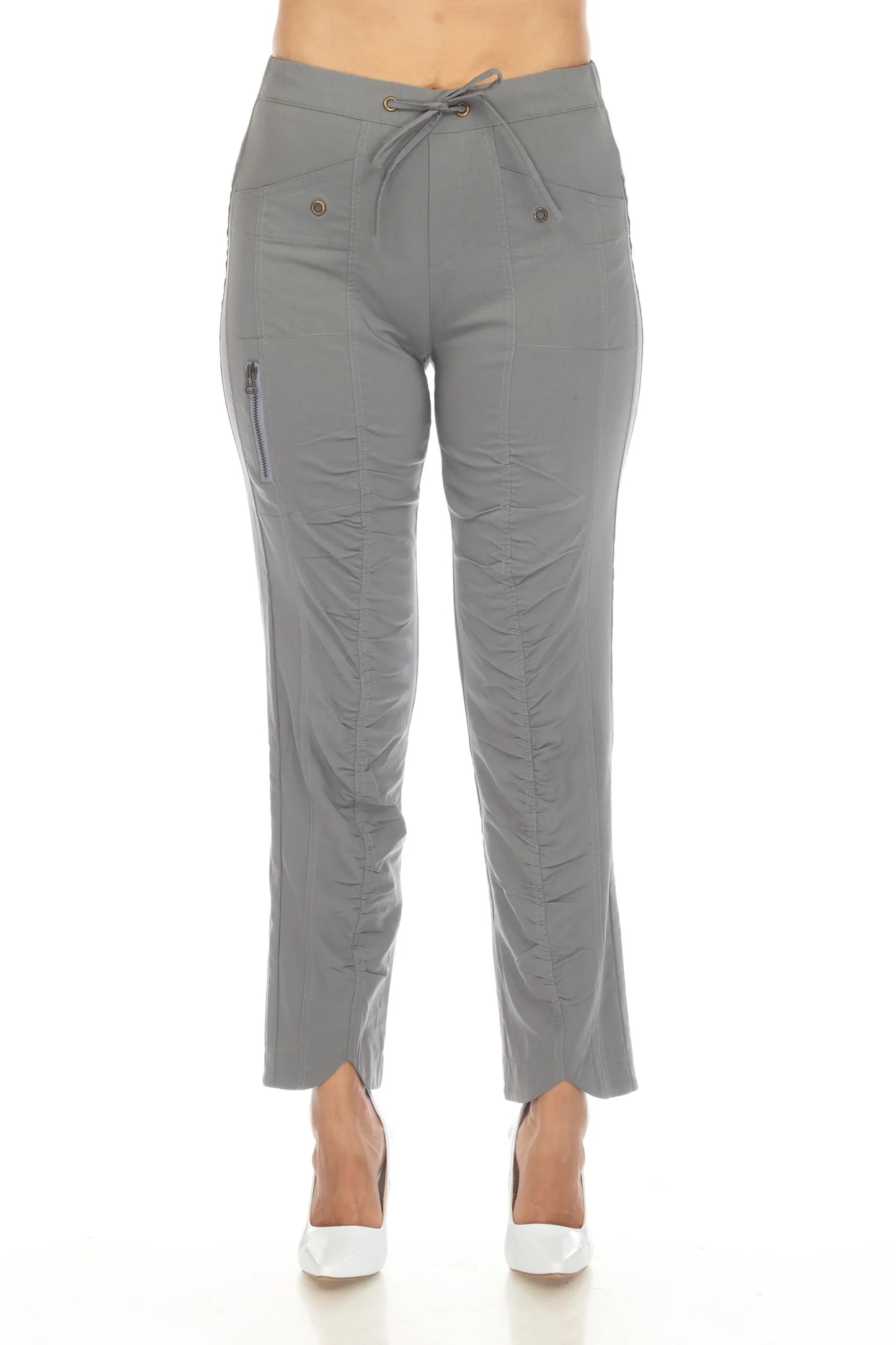 Ruched Scallop Pants Grey