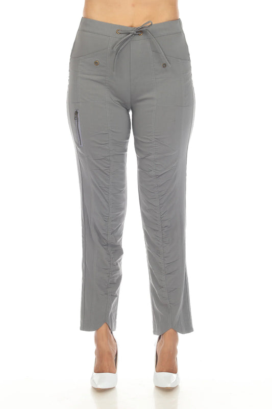 Ruched Scallop Pants Grey