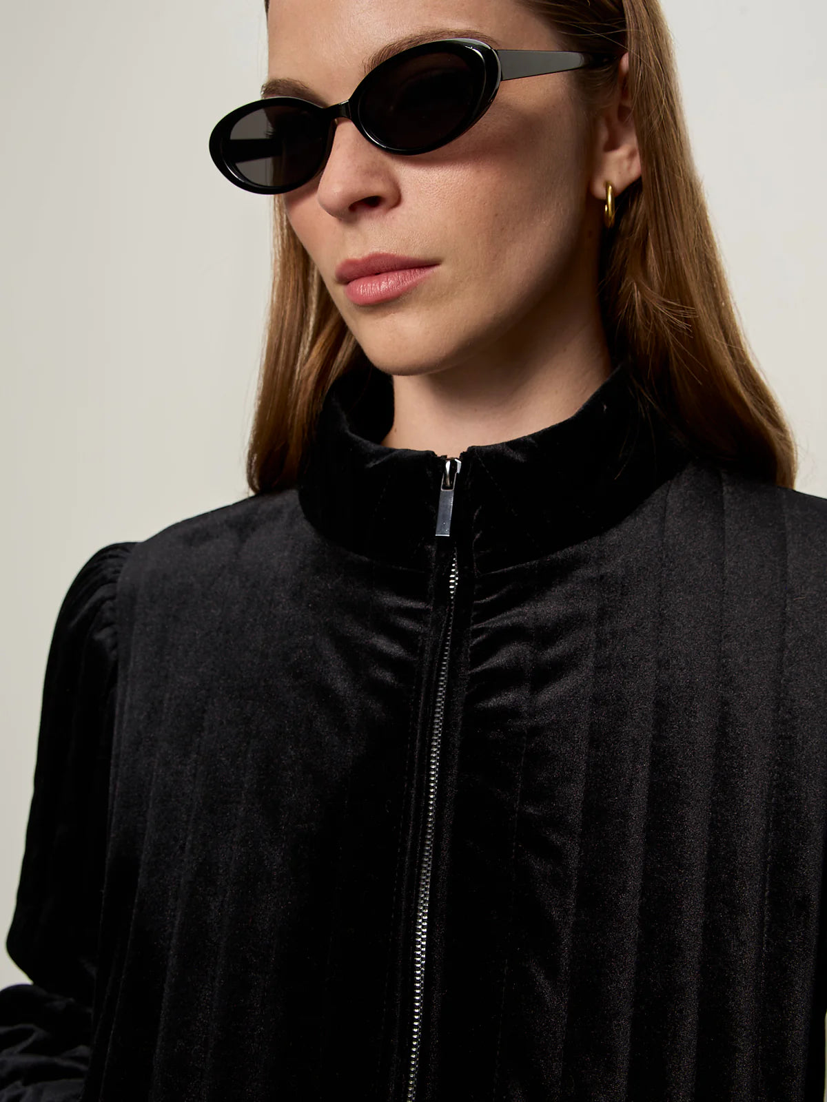 Sanctuary Quilted Velvet Jacket Black