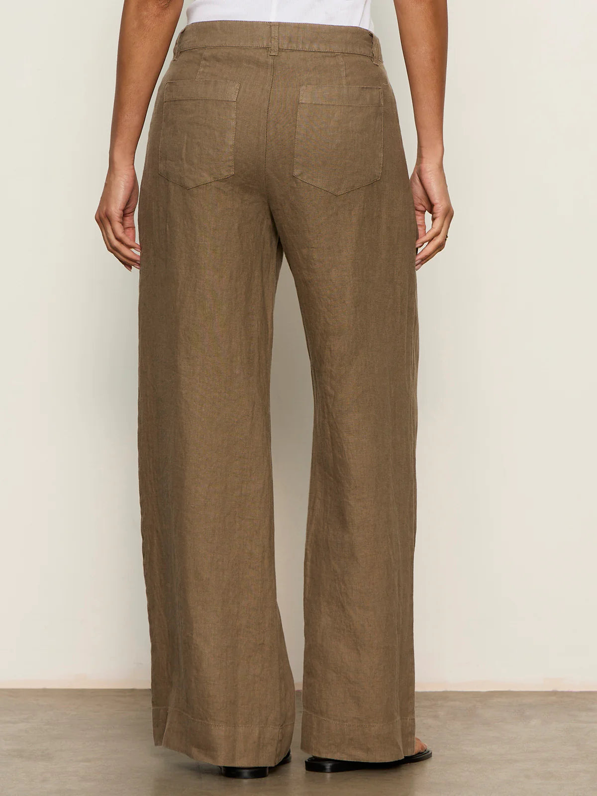 Linen Marine Wide Leg Pant Timber