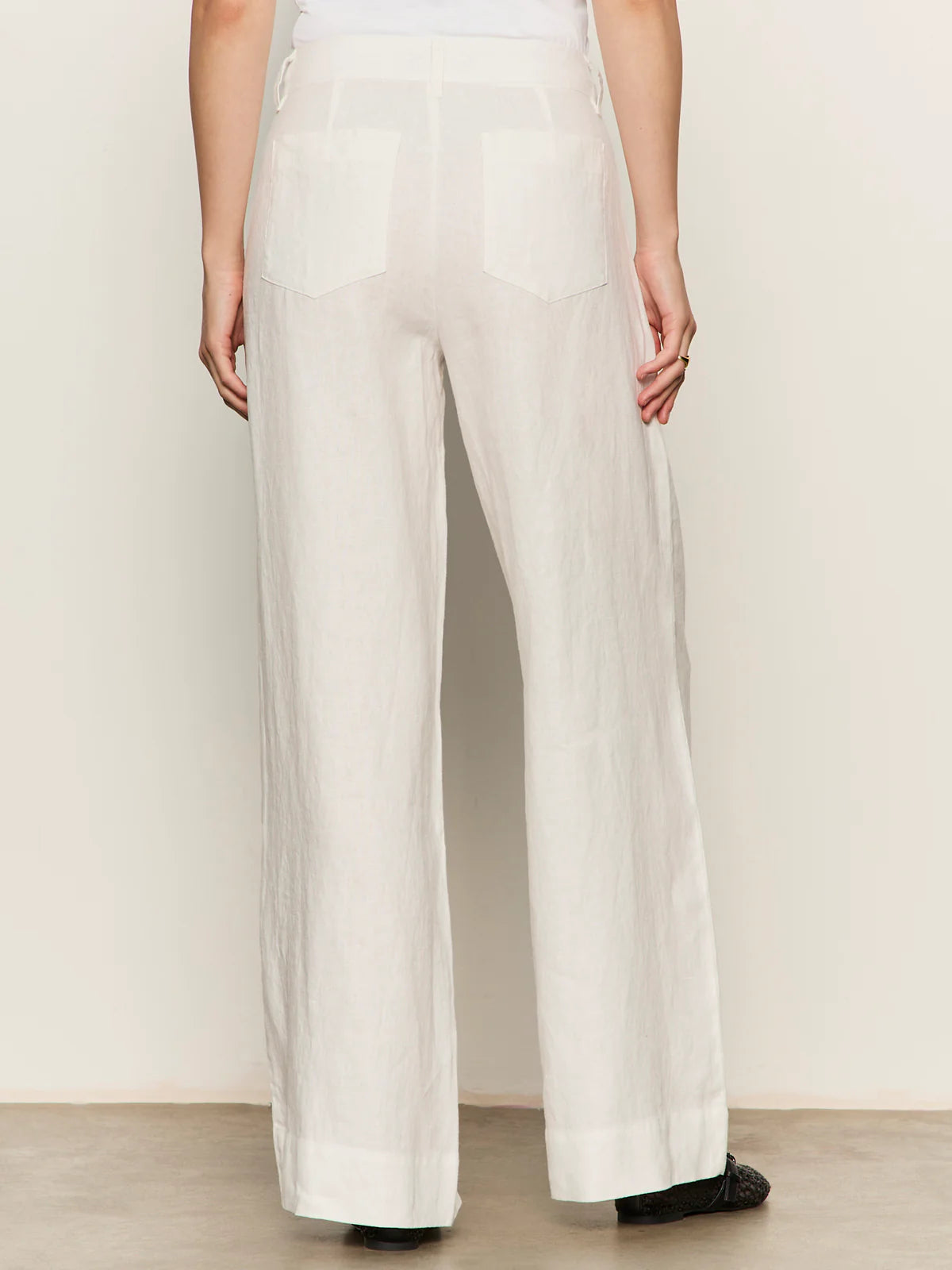 Linen Marine Wide Leg Pant White