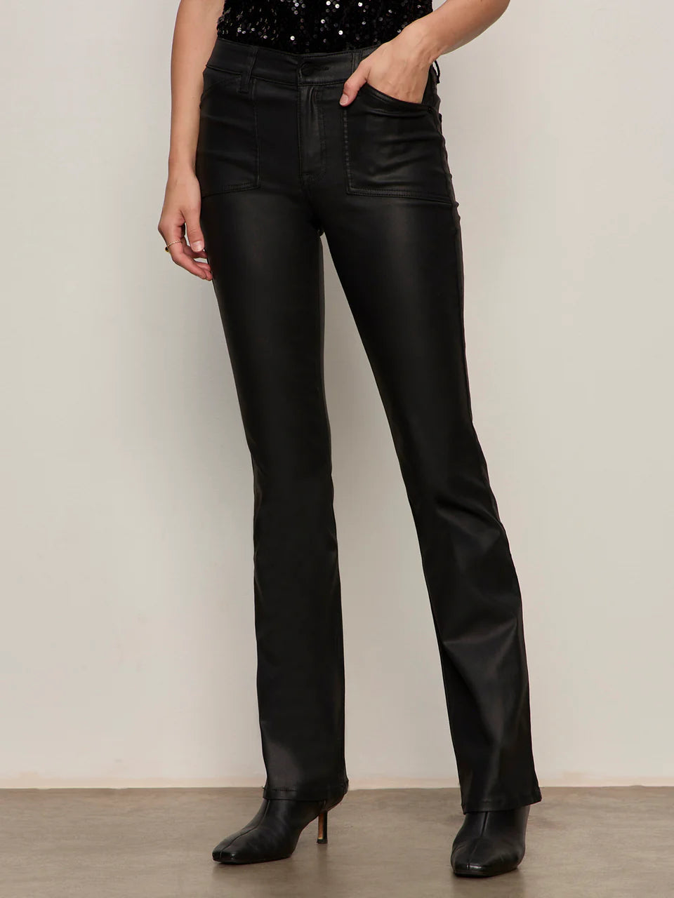 Sanctuary Slick Brook Bootcut Pant Black