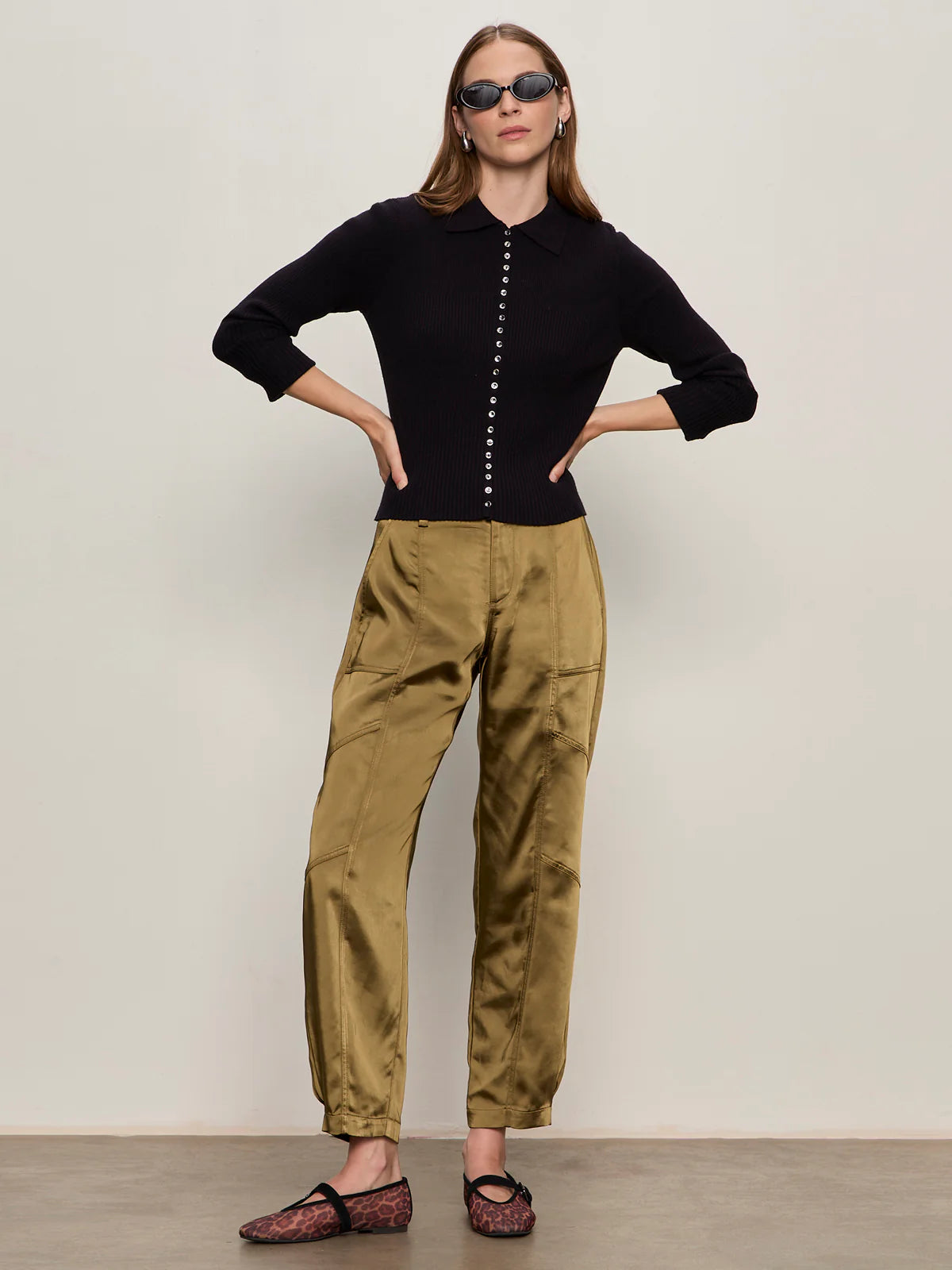 Sanctuary Satin Tapered Pant Dirty Martini