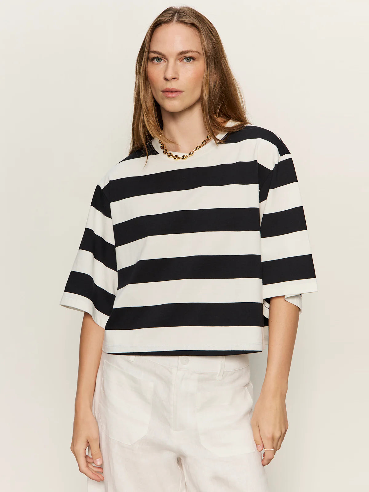 Belle Tee Chalk and Black