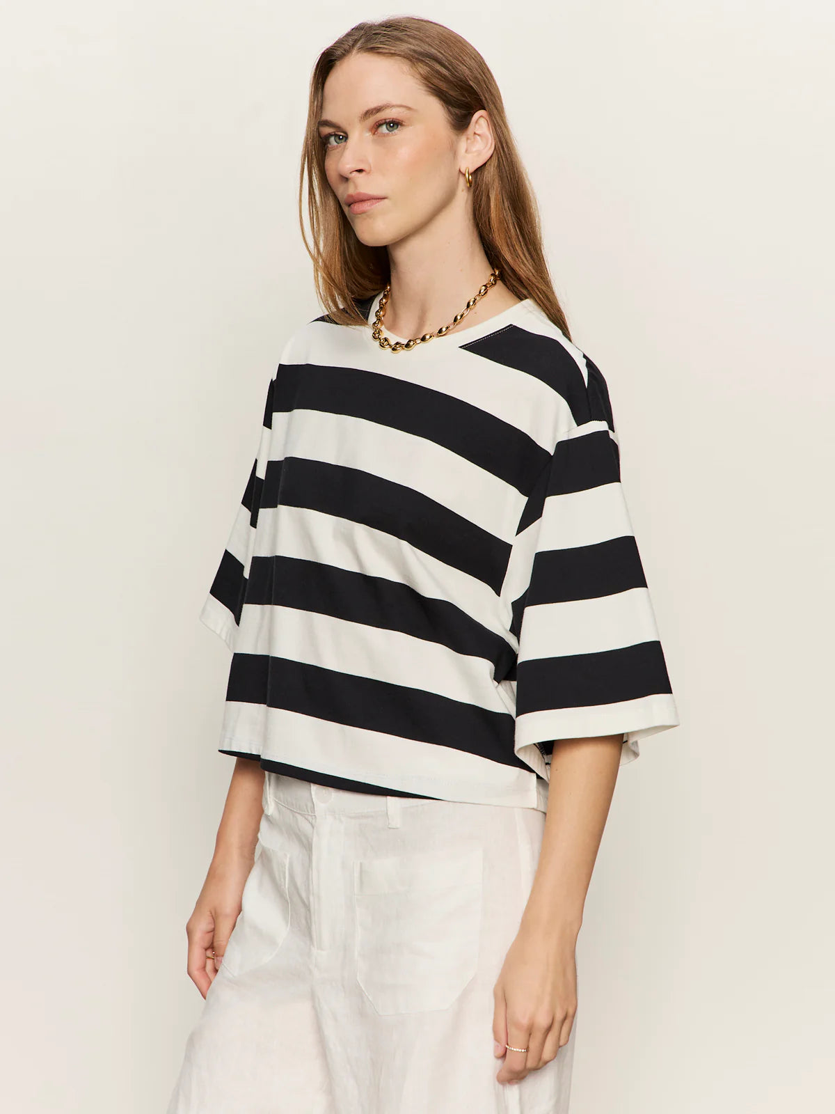 Belle Tee Chalk and Black
