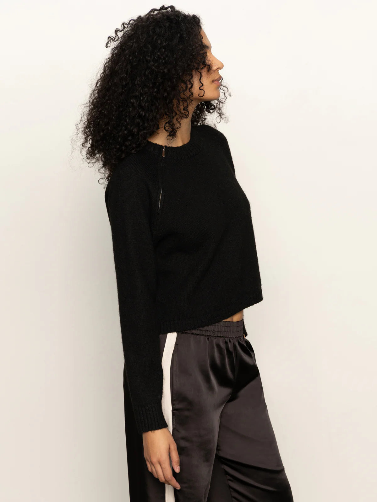 Sanctuary Zip It Sweater Black