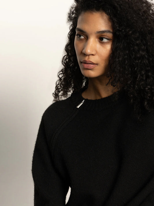 Sanctuary Zip It Sweater Black