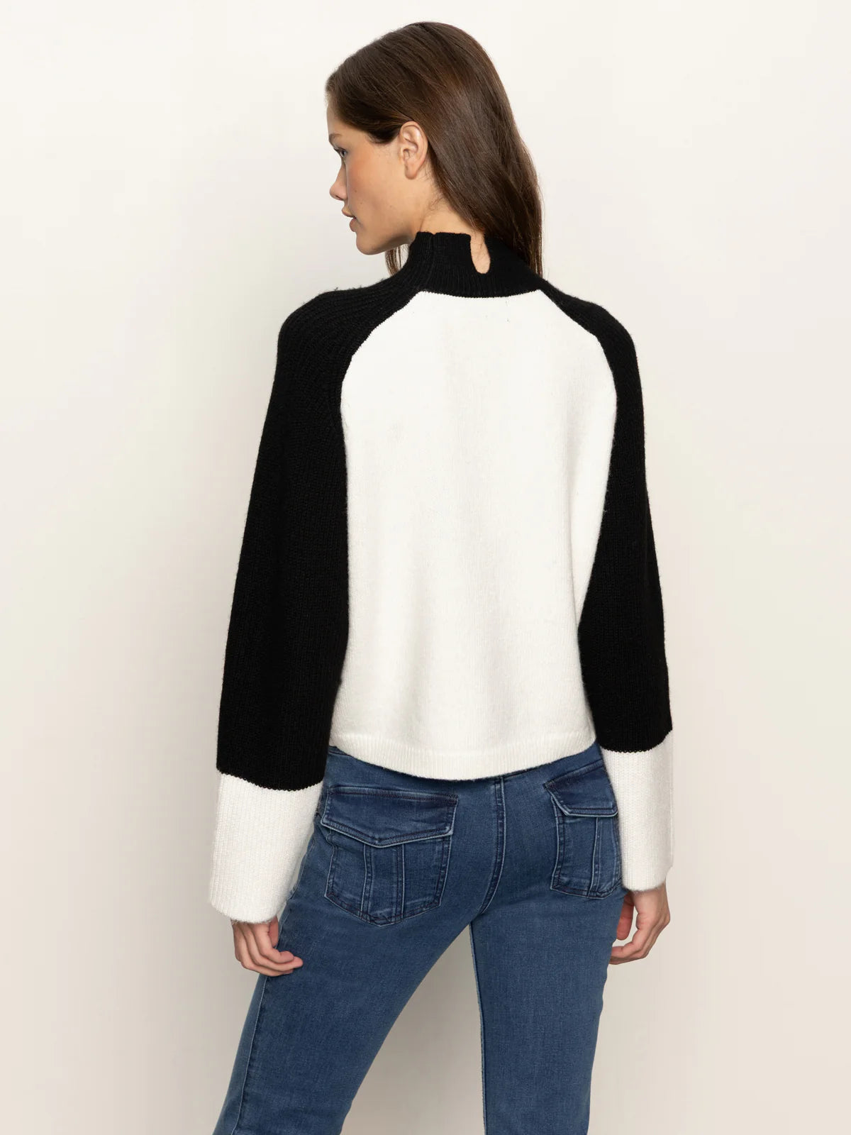 Sanctuary Downtown Mock Neck Sweater Blck/Wht