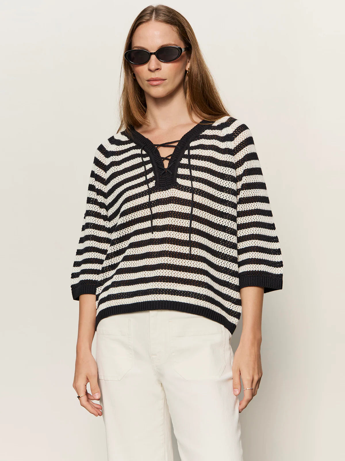Lace Up Sweater Tee