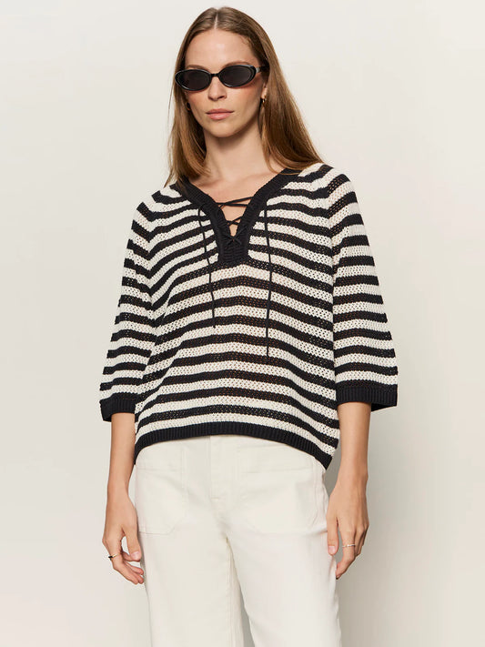 Lace Up Sweater Tee