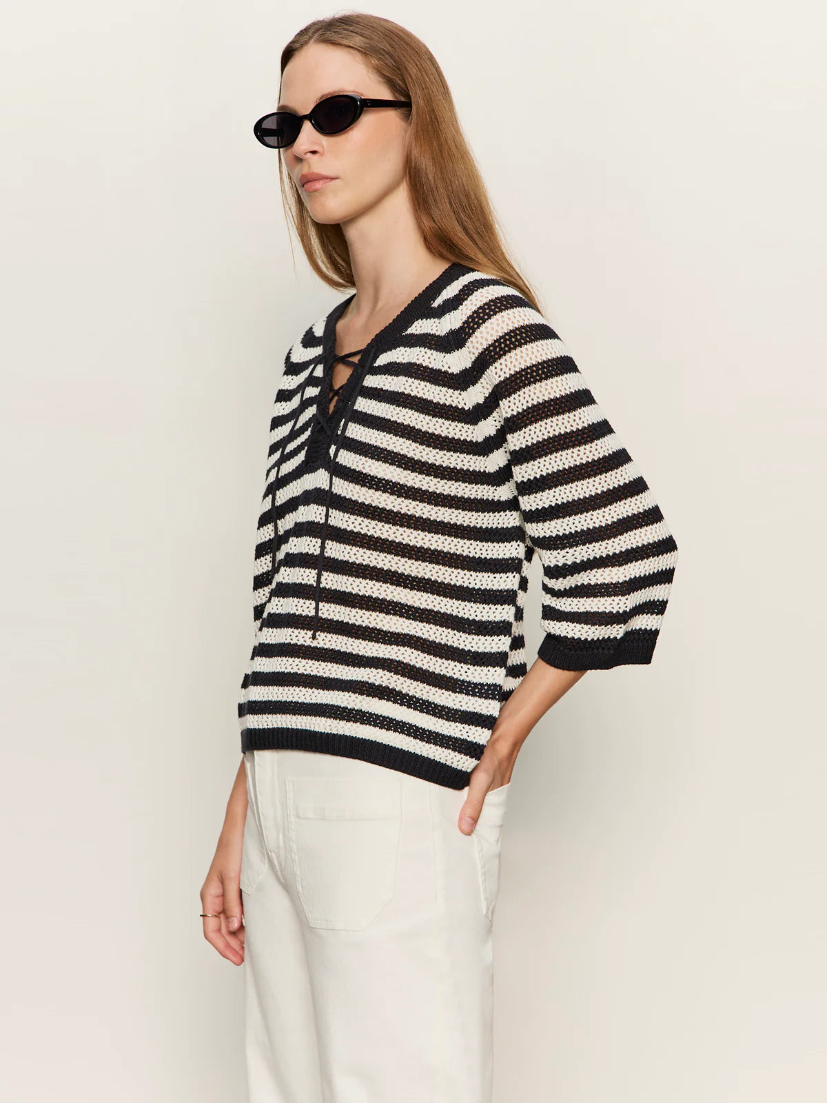 Lace Up Sweater Tee