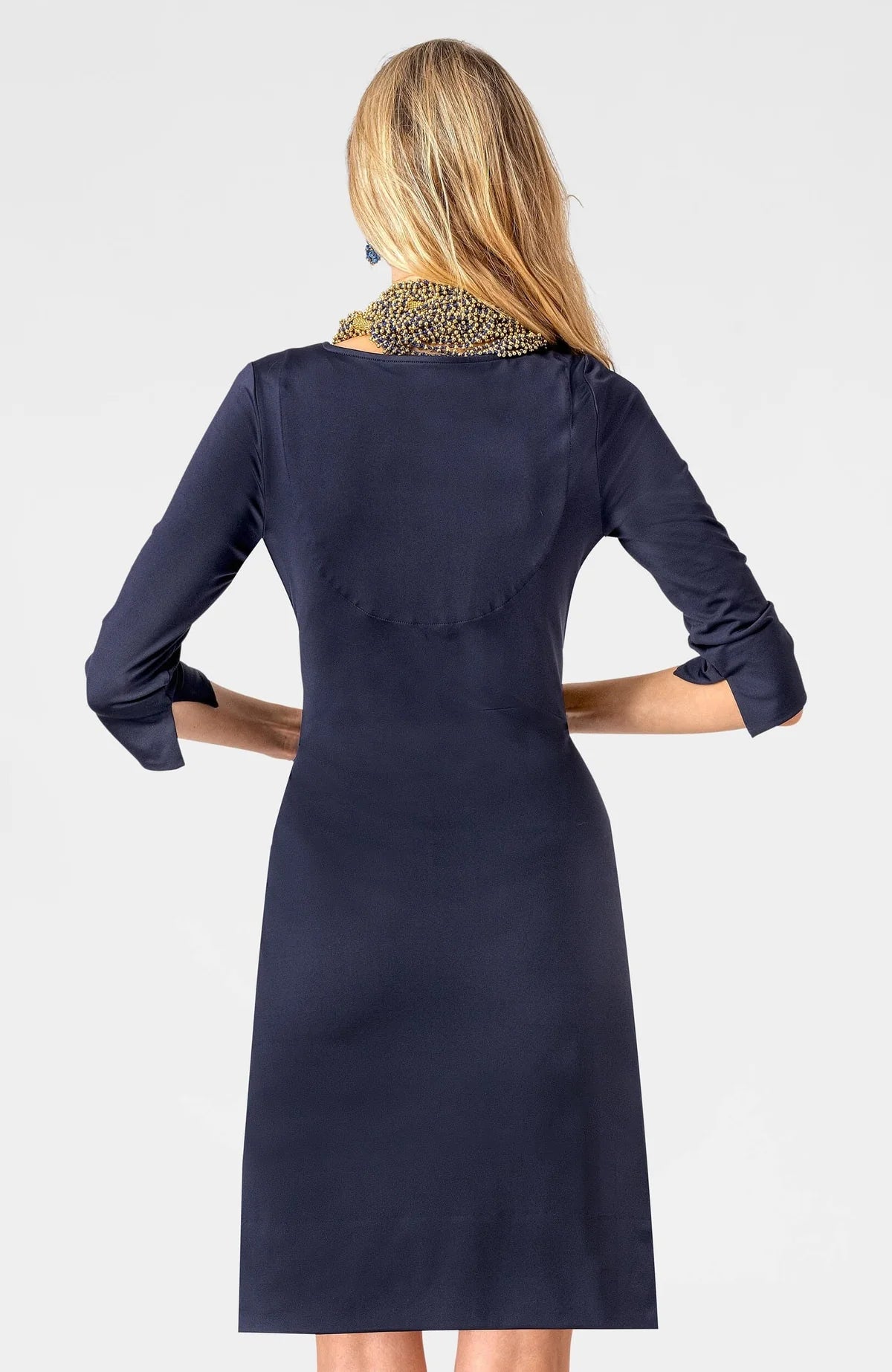 Gretchen Scott Cinch &Tie Dress Navy