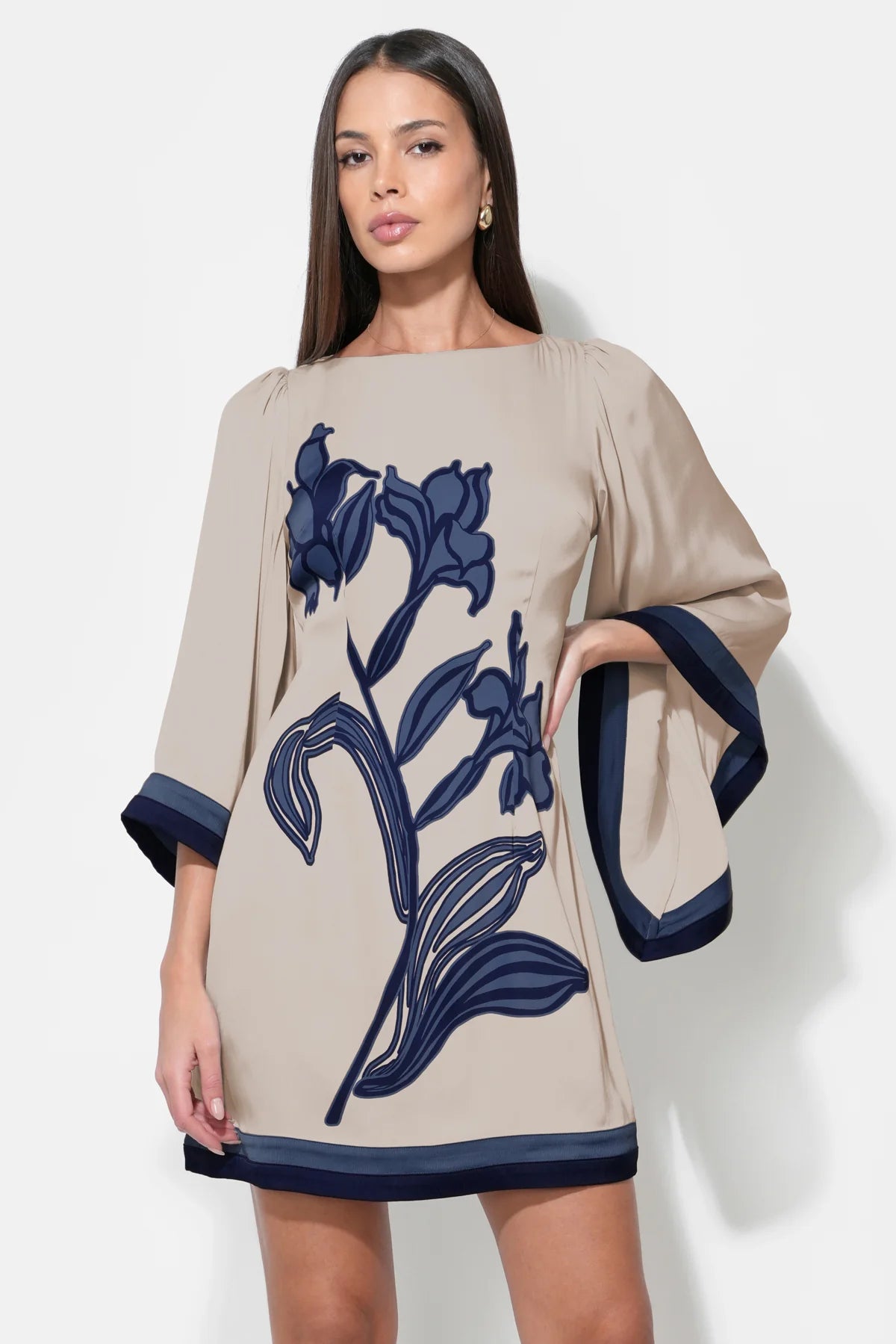 Bell Sleeve Floral Mini Dress