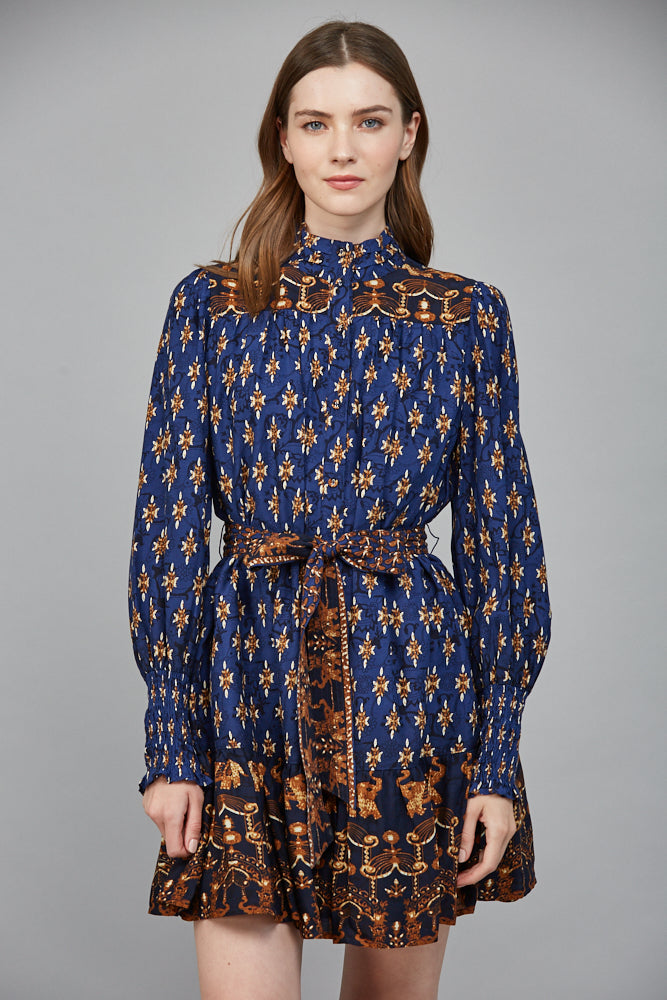 Elephant Detail Mini Ruffled Dress
