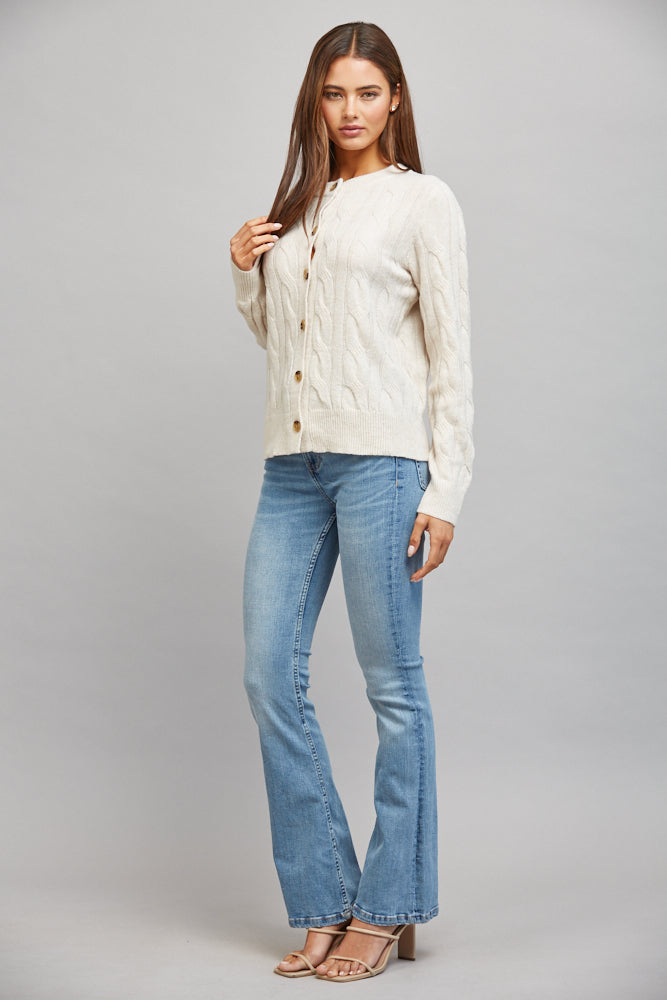 Cable Knit Cardigan Oatmeal