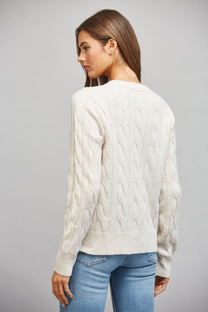 Cable Knit Cardigan Oatmeal