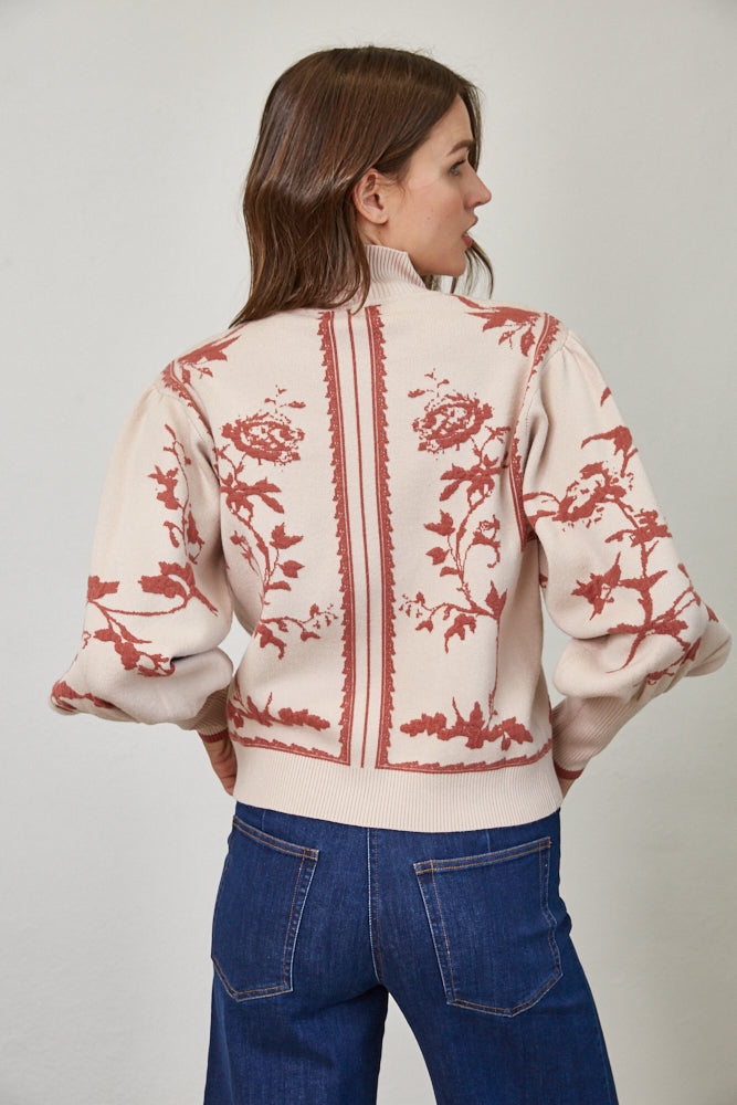 Dramatic Ballon Sleeve Mock Neck Sweater