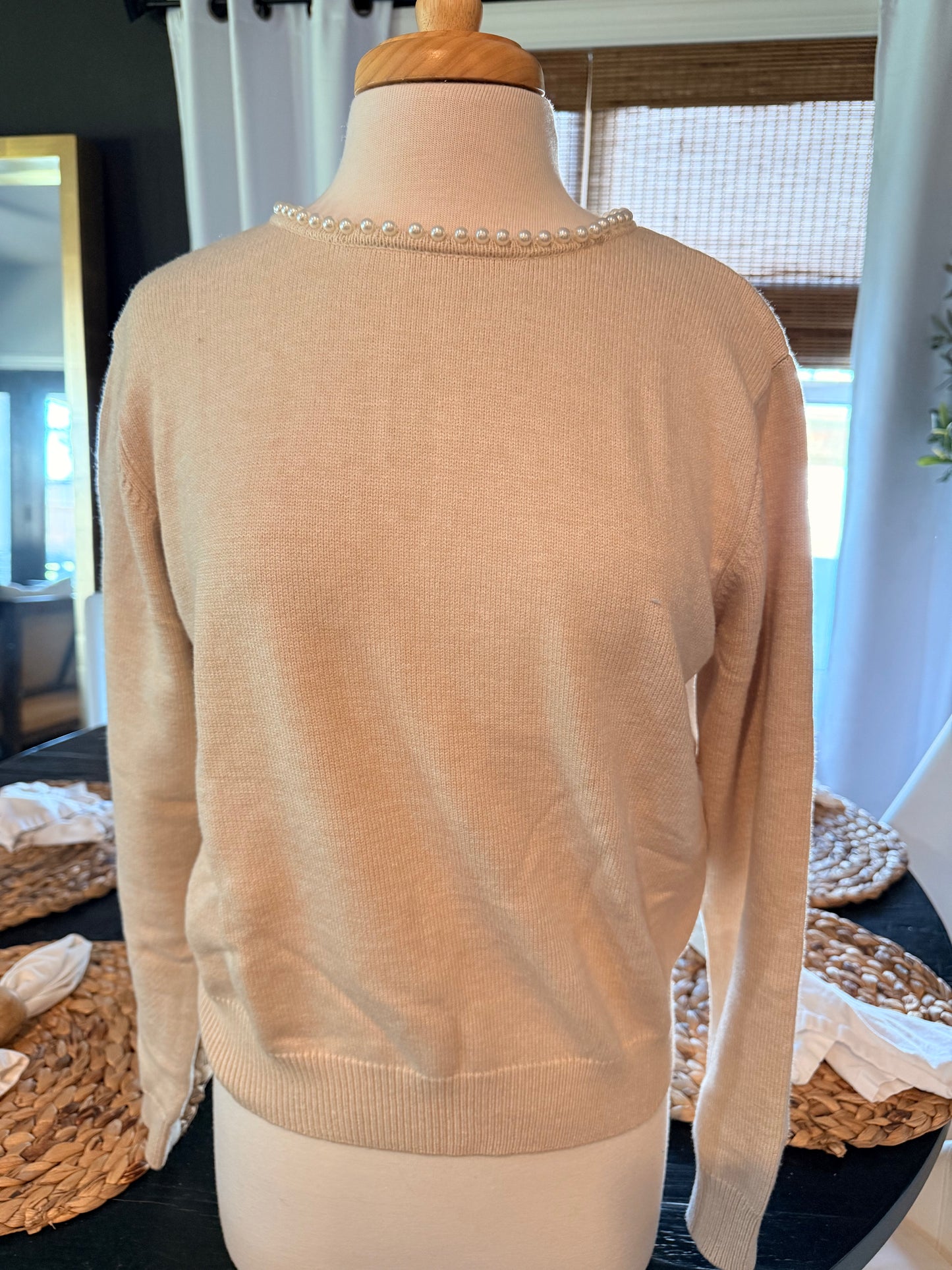 Astrid Pearl Collared Knit Sweater