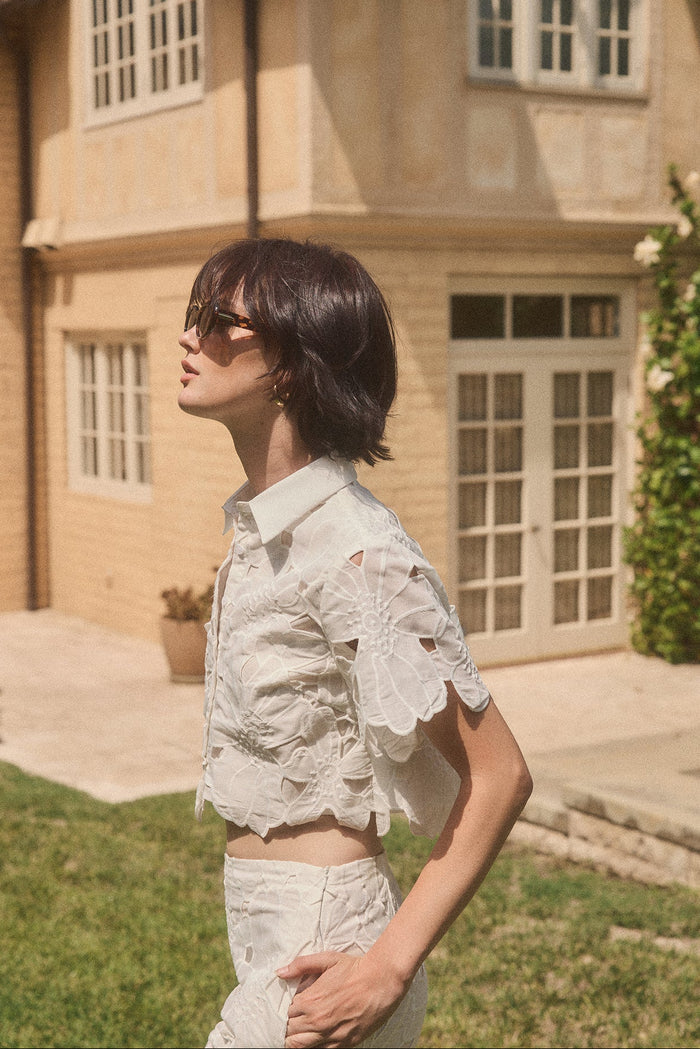 Lucy Paris Effie Eyelet Blouse White