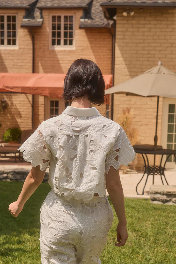 Lucy Paris Effie Eyelet Blouse White