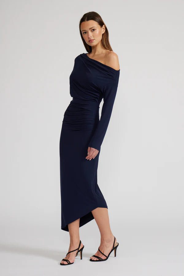 Lucy Paris Asymmetric Dress Navy