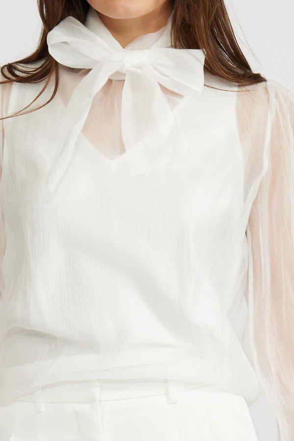 Natasia Sheer Blouse White