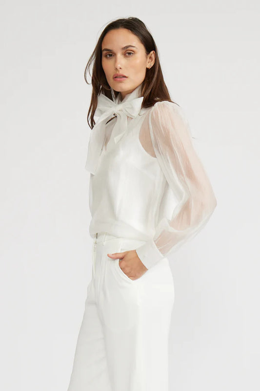 Natasia Sheer Blouse White