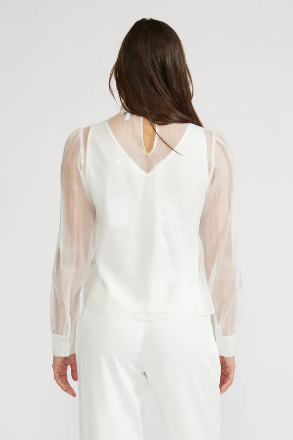 Natasia Sheer Blouse White