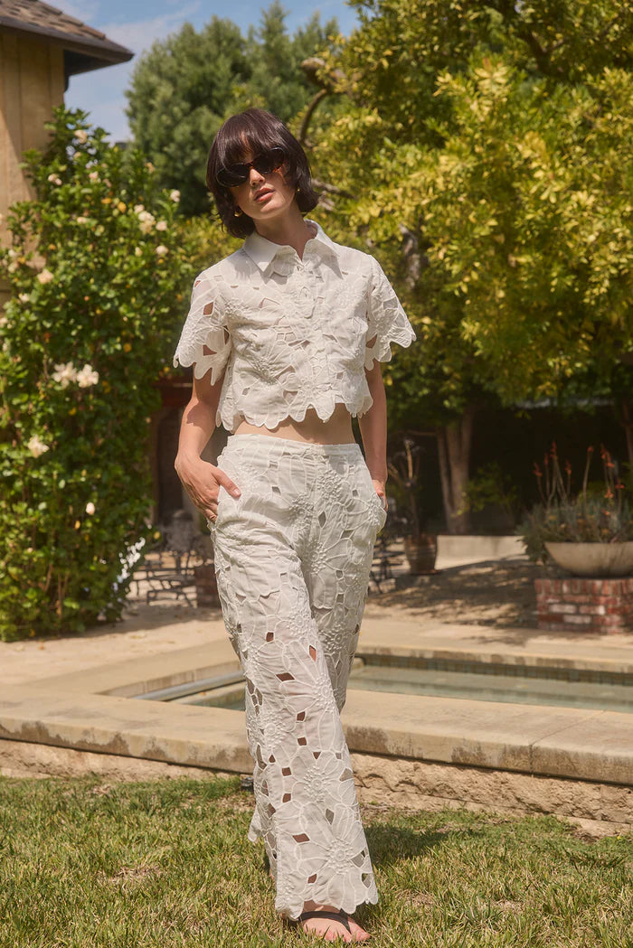Lucy Paris Effie Eyelet Blouse White
