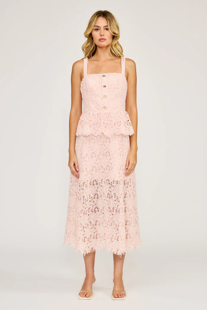 Lucy Paris Rosalie Peplum Lace Dress