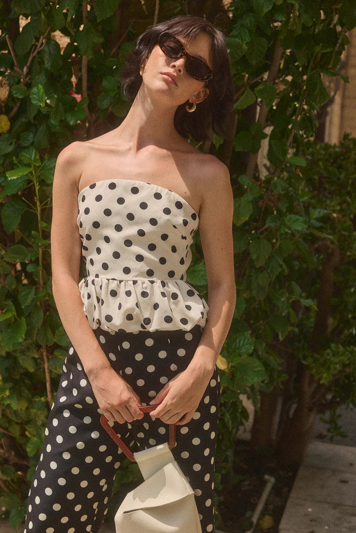 Lucy Paris Ariana Strapless Top White/Black