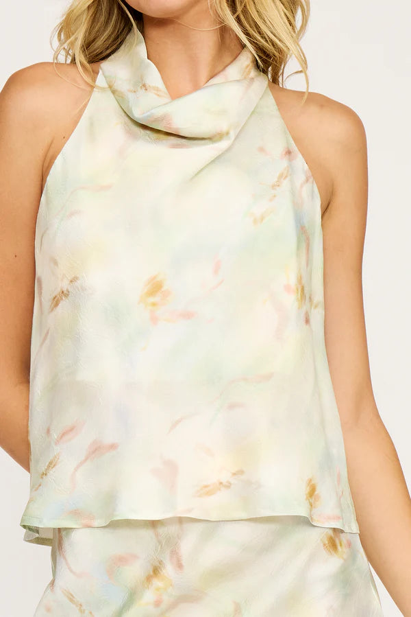 Lucy Paris Bowie Cowl Neck Top Mint
