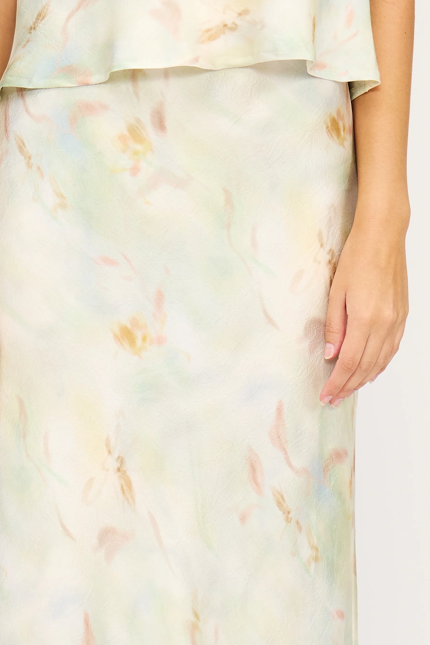 Lucy Paris Barbara Satin Skirt Mint