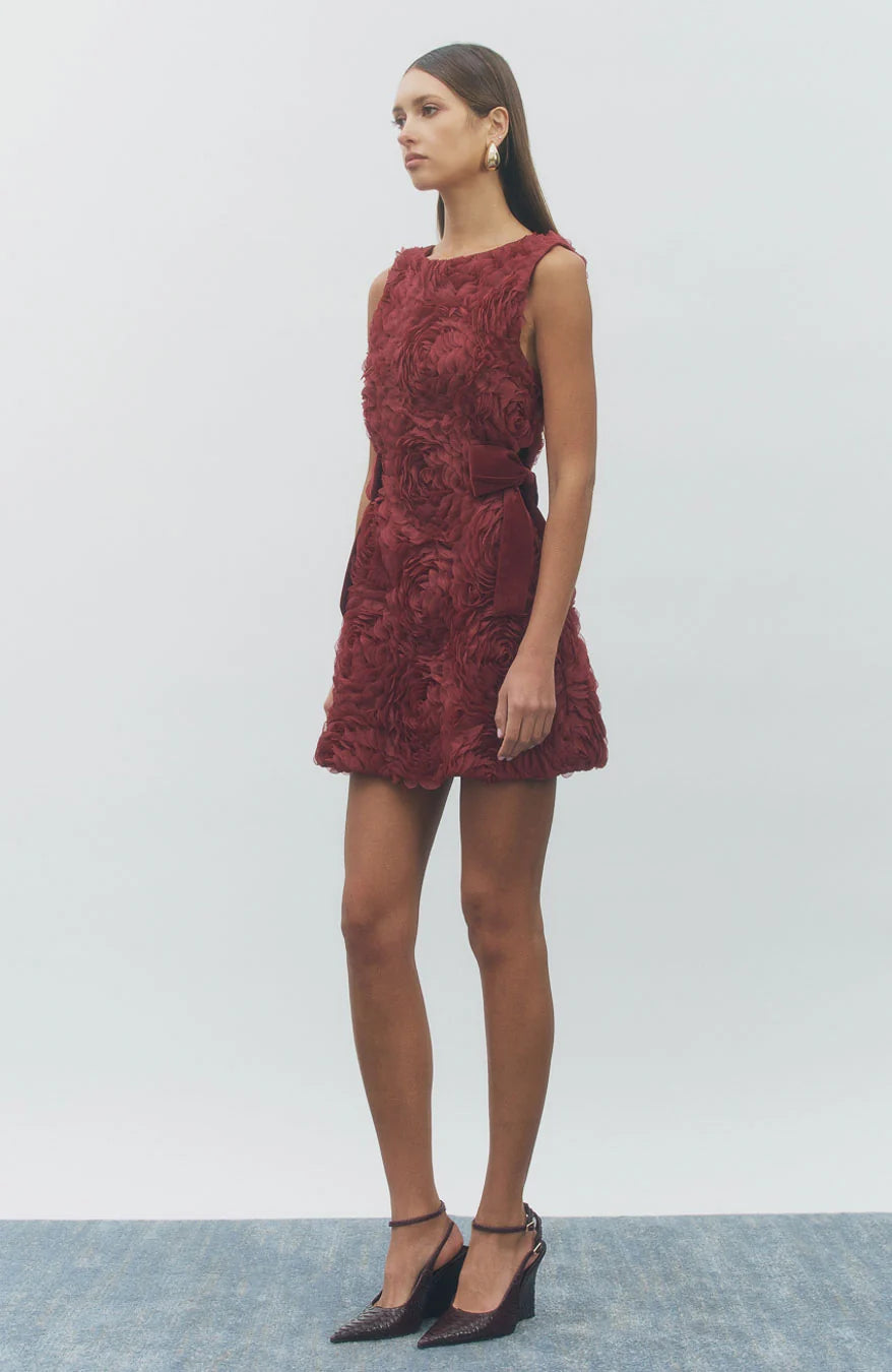 Maude Club 3D Floral Tulle Mini Dress