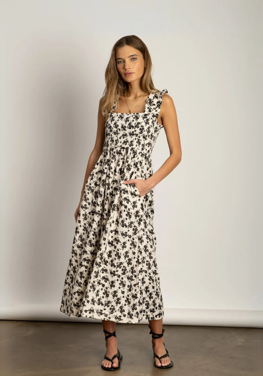 Dylan Mori Smock Dress Black/Ntrl