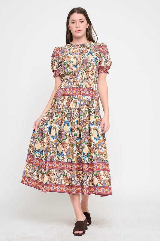 Regal Tapestry Maxi Dress