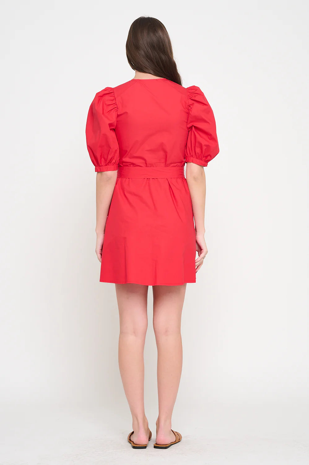 Meet Me in Santorini Red Poplin Dress
