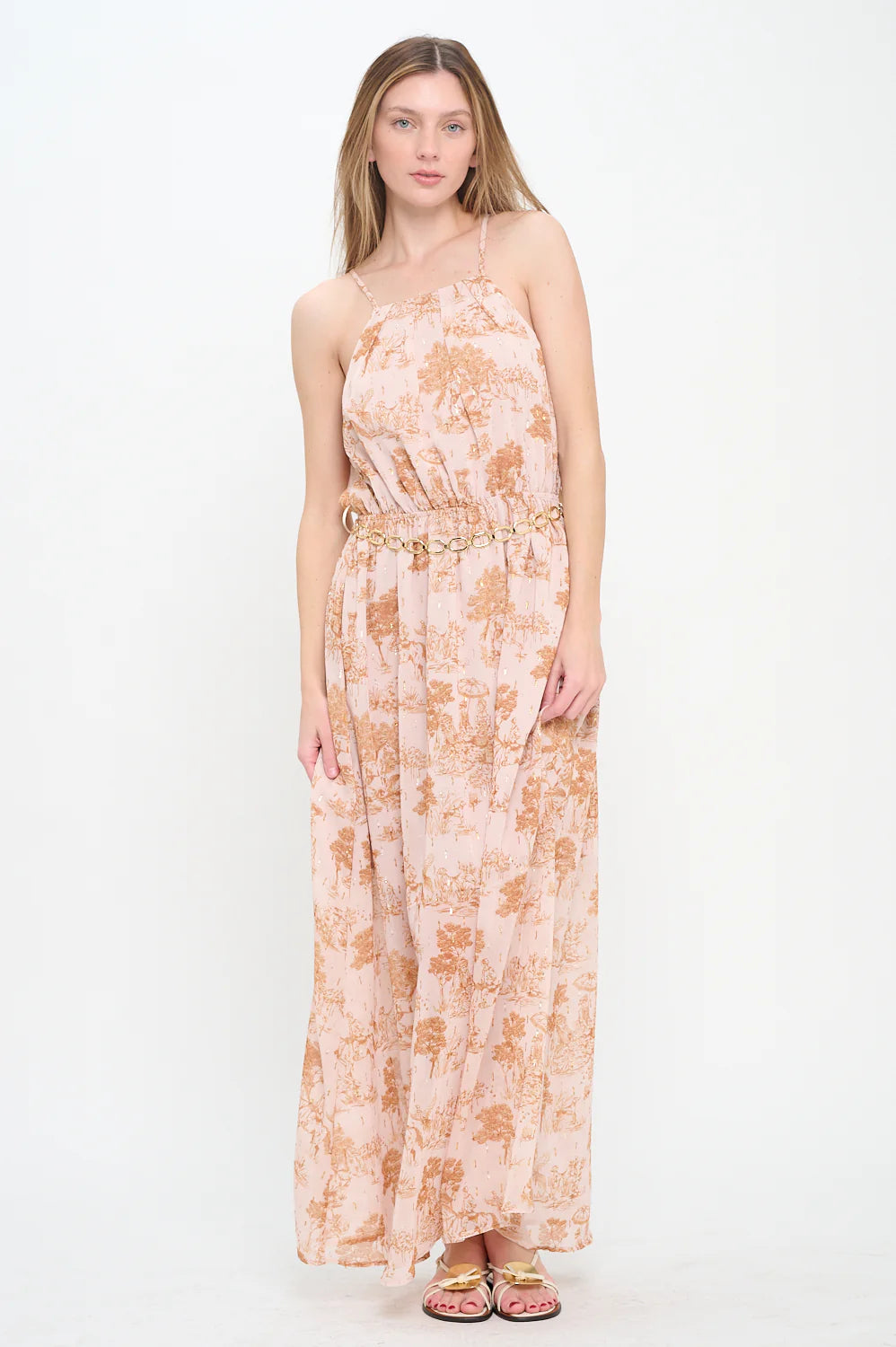 Meet Me in Santorini Phaedra's Garden Belted Maxi