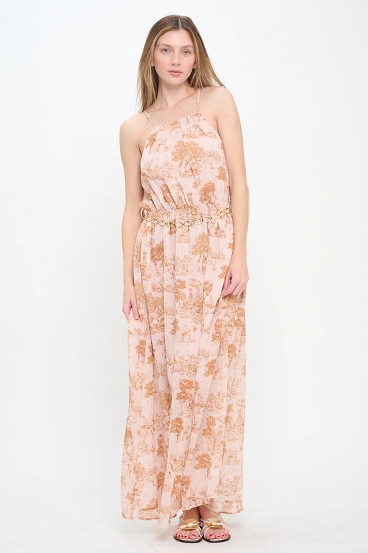 Meet Me in Santorini Phaedra's Garden Belted Maxi