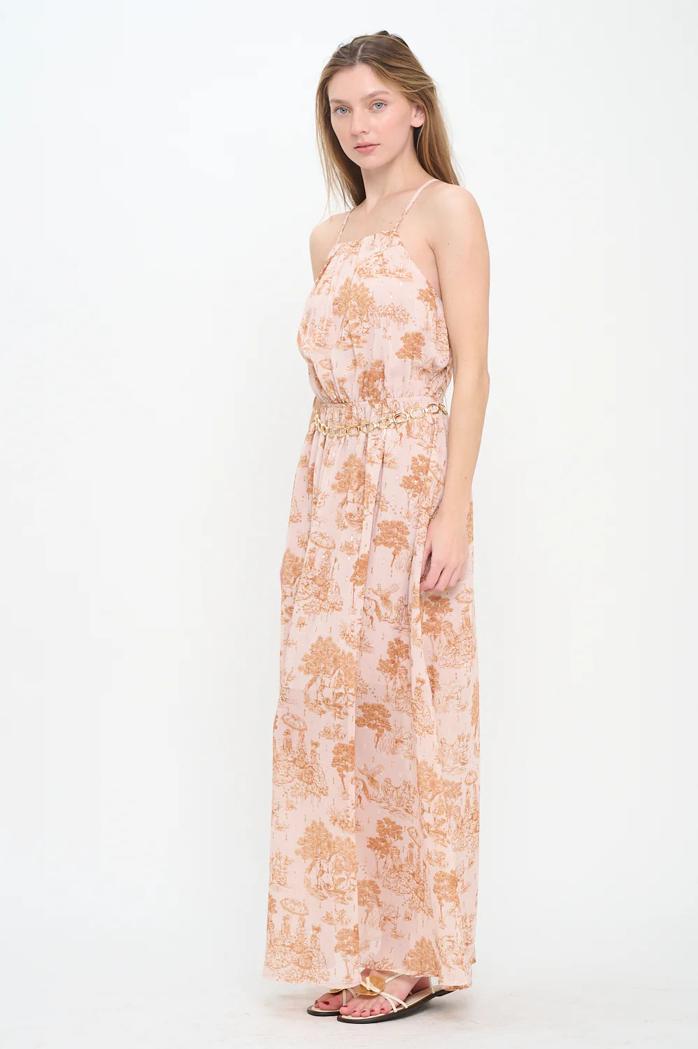 Meet Me in Santorini Phaedra's Garden Belted Maxi
