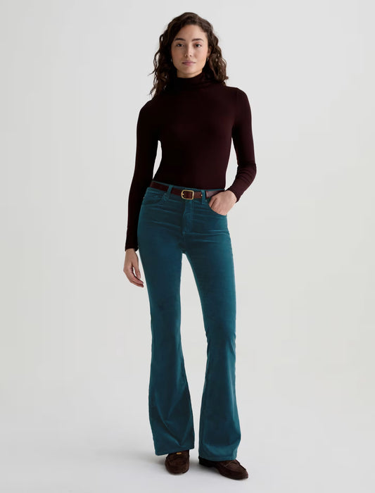 AG Farrah Boot Velvet Pant Deep Lagoon