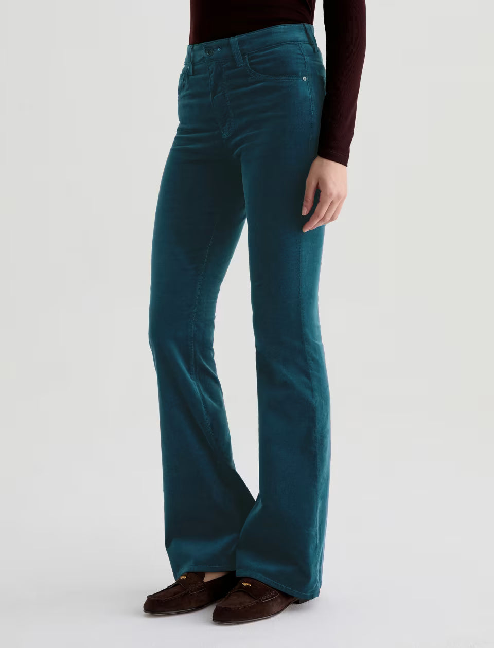 AG Farrah Boot Velvet Pant Deep Lagoon