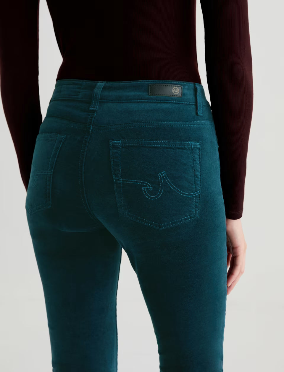 AG Farrah Boot Velvet Pant Deep Lagoon