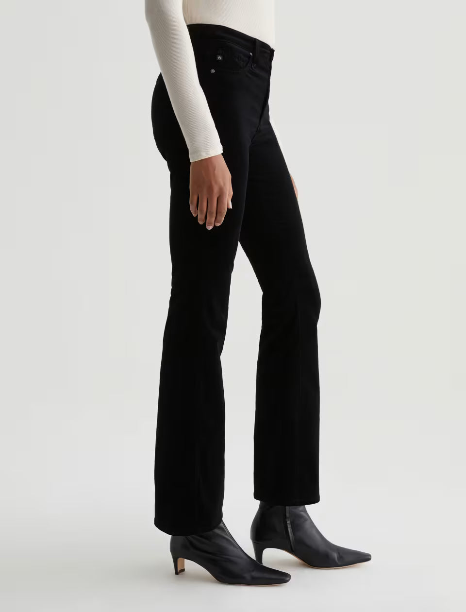 AG Farrah Boot Velvet Pant Super Black
