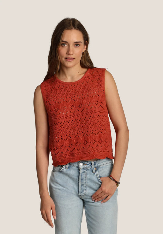 Dylan Scallop Hem Crochet Sweater