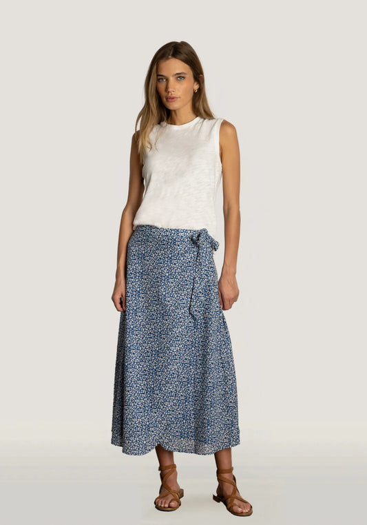 Dylan Side Tie Skirt Blue
